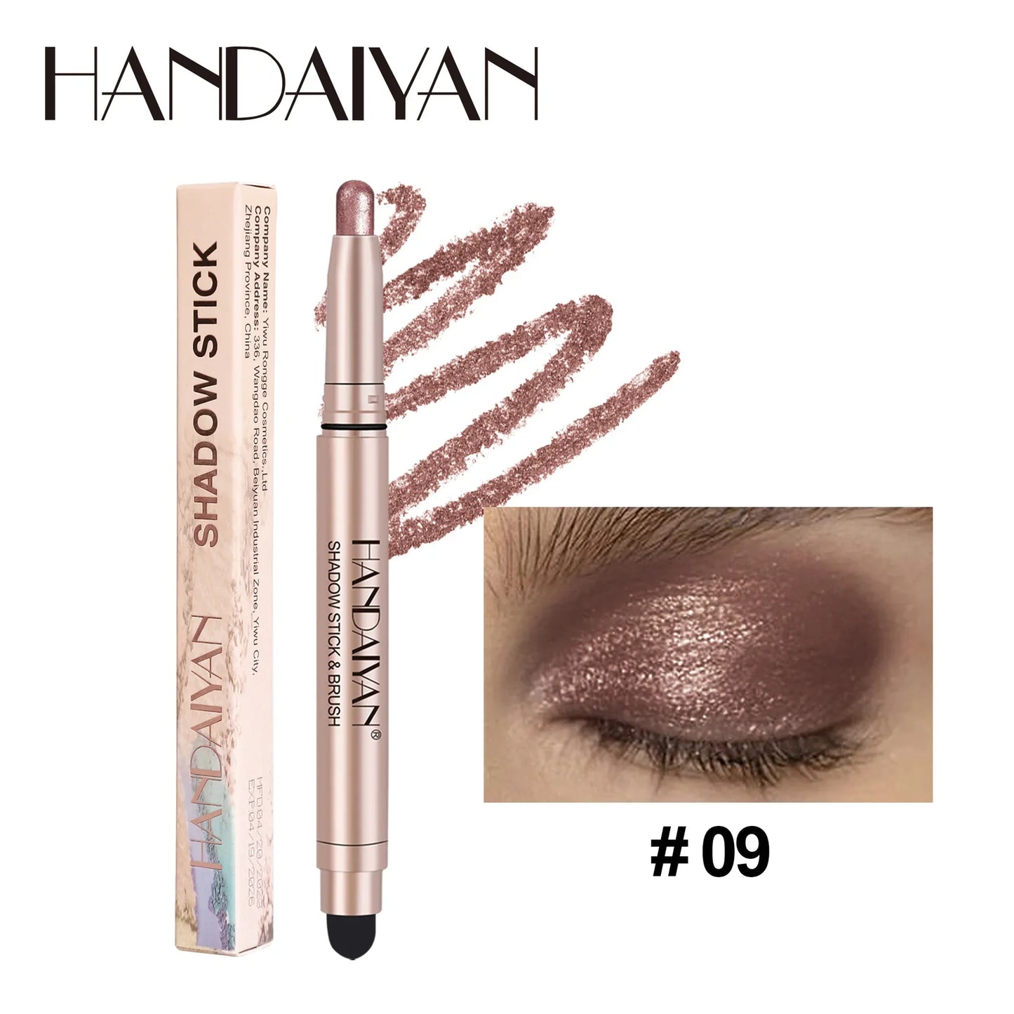 Colorful Eyeshadow Stick Pink Brown Green Black Eyeshadow Pencil High Gloss Pearlescent Shadow Sticks Waterproof Stage Makeup