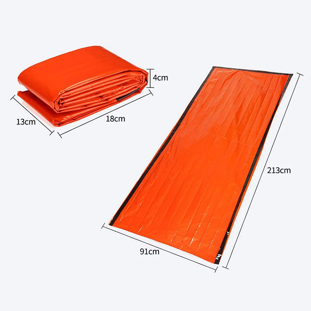 Portable Waterproof Emergency Survival Sleeping Bag Outdoor Camping Gear Thermal Sack First Aid Rescue Mylar Insulate Blanket