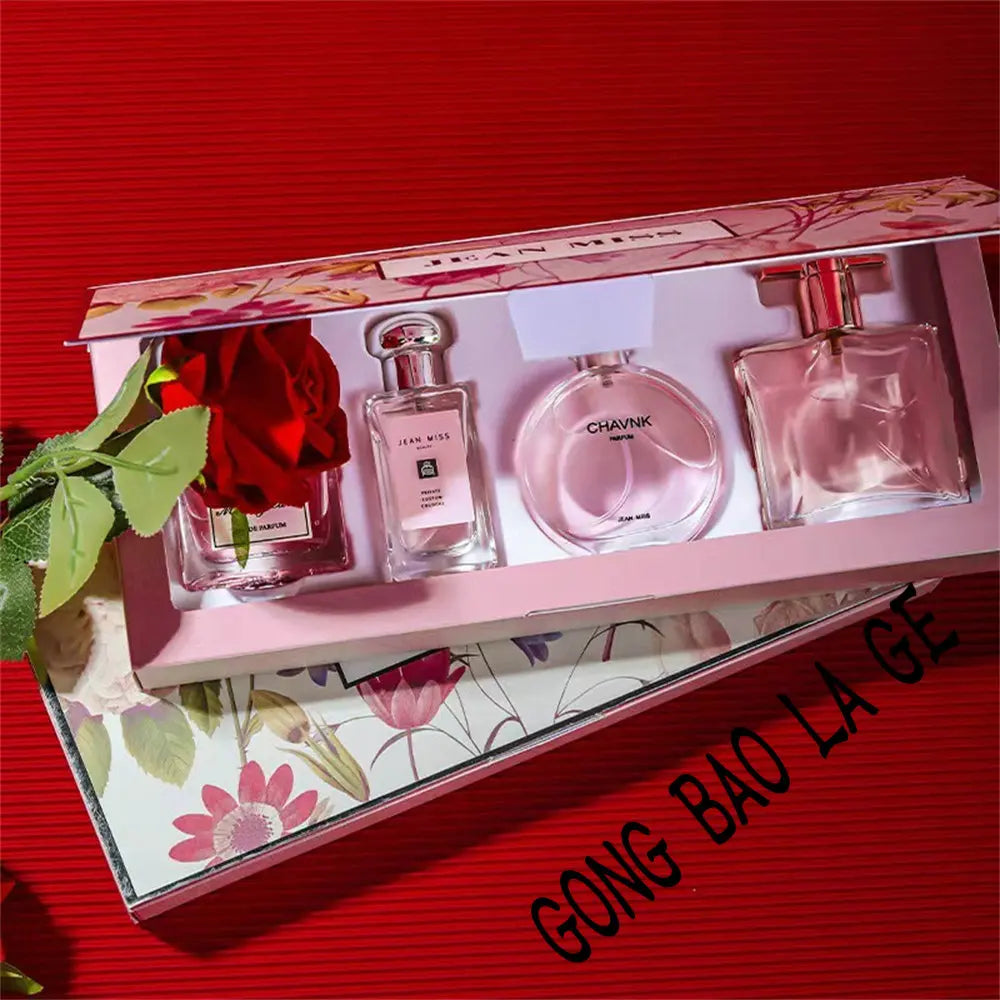 Brand 120ml Perfume Women Gift Box 4pcs Set Plant Floral Scent Lasting Fragrance Eau De Parfums Fresh Natural Perfumes Feminino