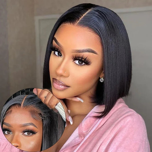 12A Ready To Go Bone Straight Bob Wig Lace Frontal 100% Human Hair Wigs For Women Short Bob Wig Lace Closure Wig Glueless Wig