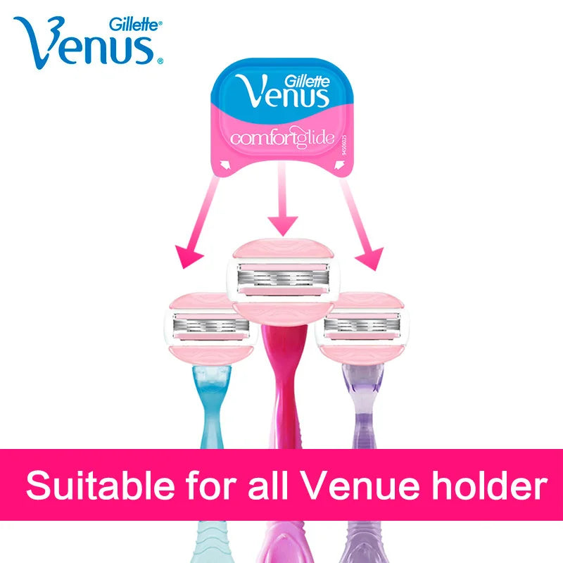 Gillette Venus Women Razor Blade with Smooth Spa Soap 3 Layer Sharp Shave Blade Lady Body Curve Replacement Blade Heads Gifts