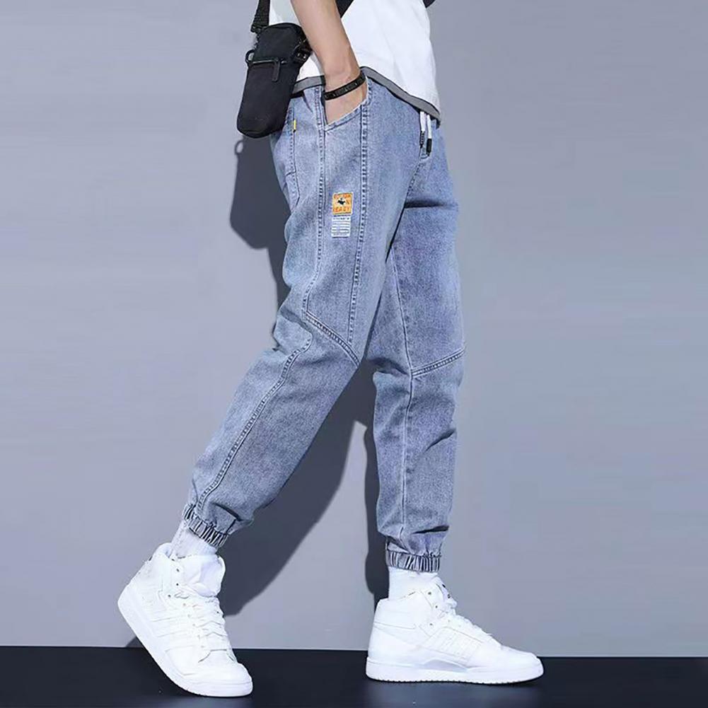 Autumn Winter Blue Cargo Jeans Men Streetwear Denim Jogger Pants Baggy Jean Trousers Male Oversize Large size 5XL