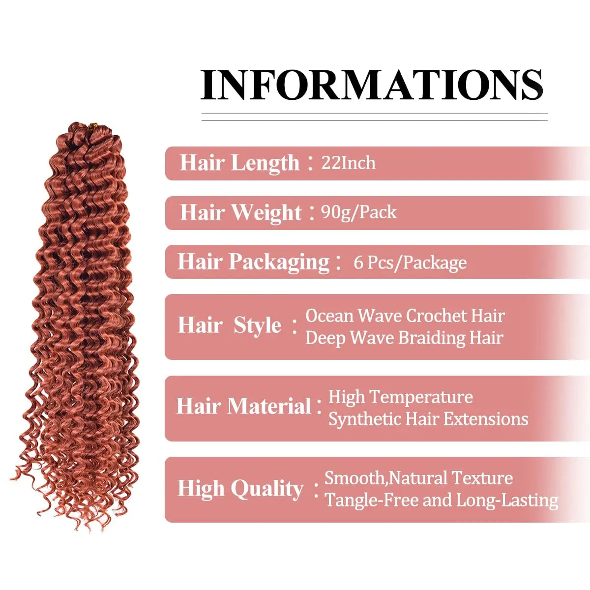 Synthetic Ocean Wave Free Tress Crochet Braiding Hair Soft Afro Curls Deep Wave Hair Extensions For Women Water Wave Hair