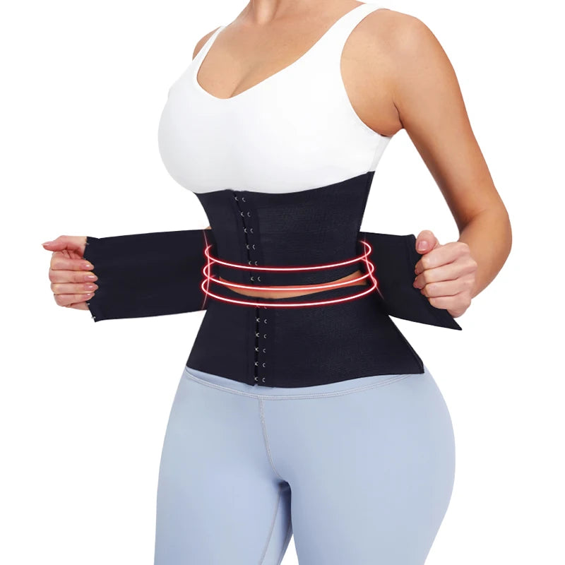 MiiOW Waist Trainer Corset Women Binders Shapers Tummy Wrap Body Shapewear Slimming Belt Flat Belly Workout Postpartum Girdle