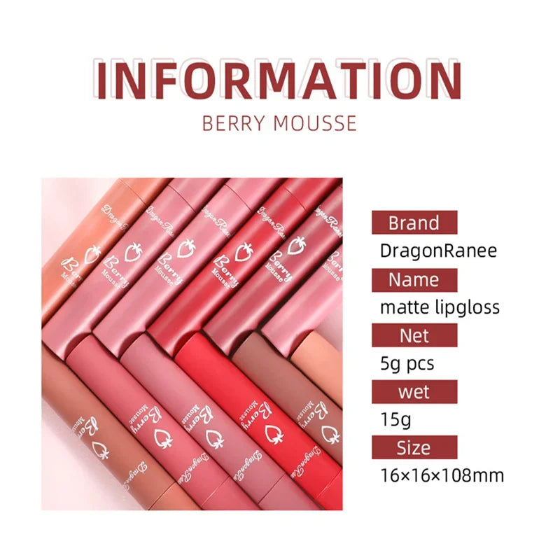 Liquid Lipstick Sexy Long Lasting Lipgloss Moisturizing Matte Velvet Lip Glaze Waterproof Non-marking Natural Lips Makeup Tint