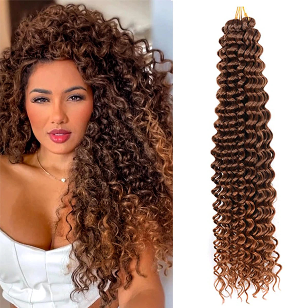 Synthetic Ocean Wave Free Tress Crochet Braiding Hair Soft Afro Curls Deep Wave Hair Extensions For Women Water Wave Hair