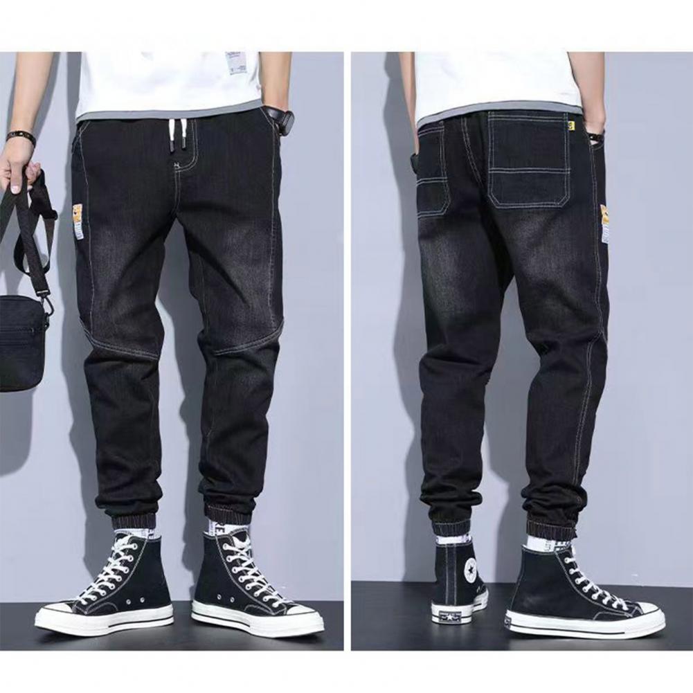 Autumn Winter Blue Cargo Jeans Men Streetwear Denim Jogger Pants Baggy Jean Trousers Male Oversize Large size 5XL