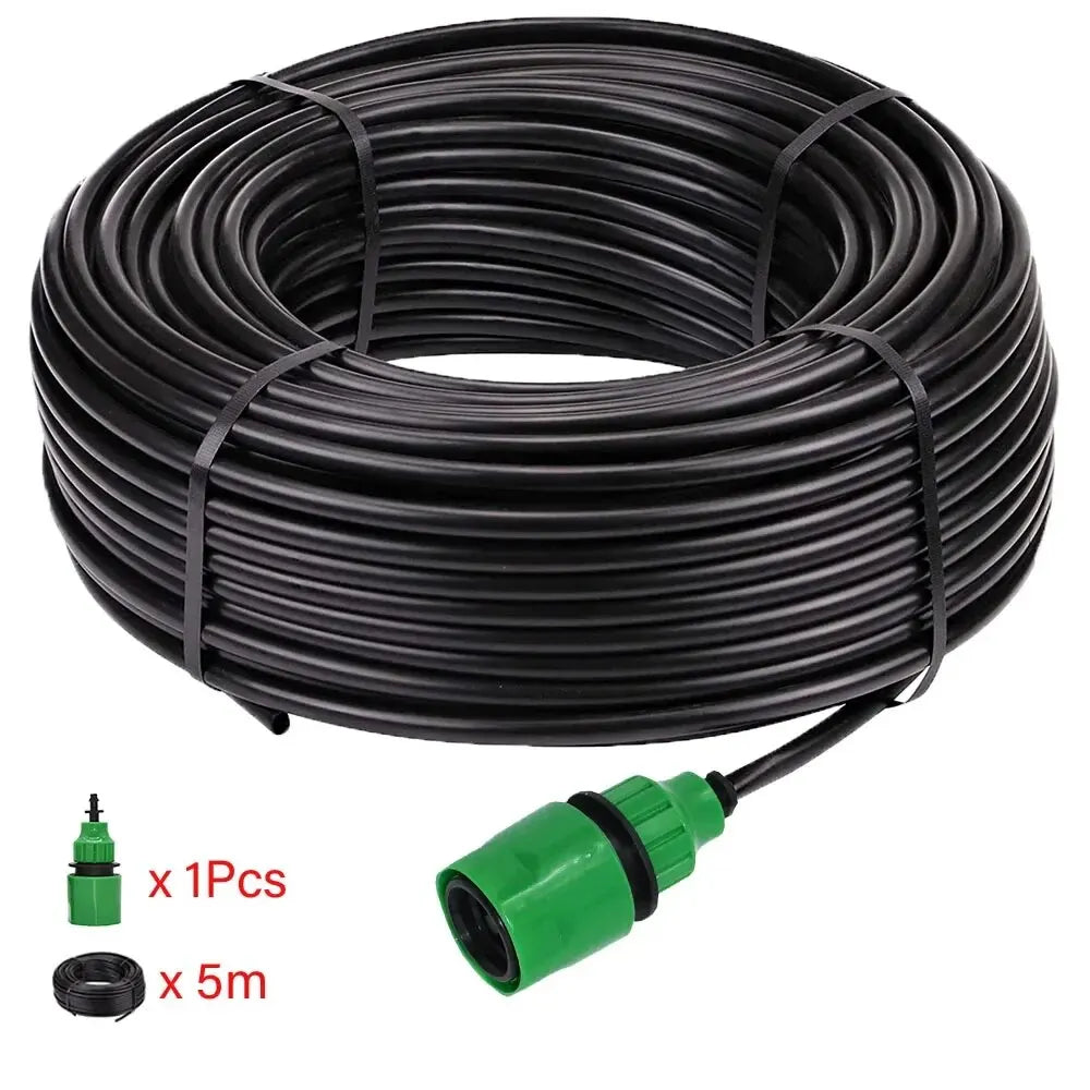 5-50m DIY 4/7mm PVC Garden Watering Garden Hose Micro Irrigation Pipe Drip Watering Kits with Adjustable Drippers Punch Tool