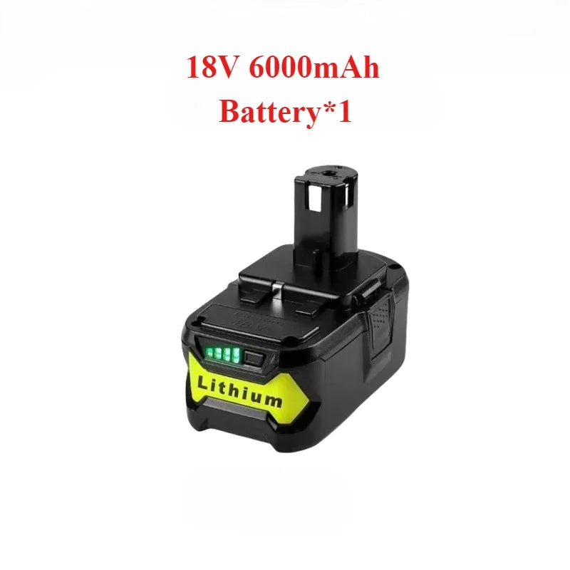 18V 6000mAh For RYOBI P108 One+ Plus Battery 18 Volt Lithium-Ion Power Tools Battery P104 P107 P108 RB18L20 RB18L50 RB18L40