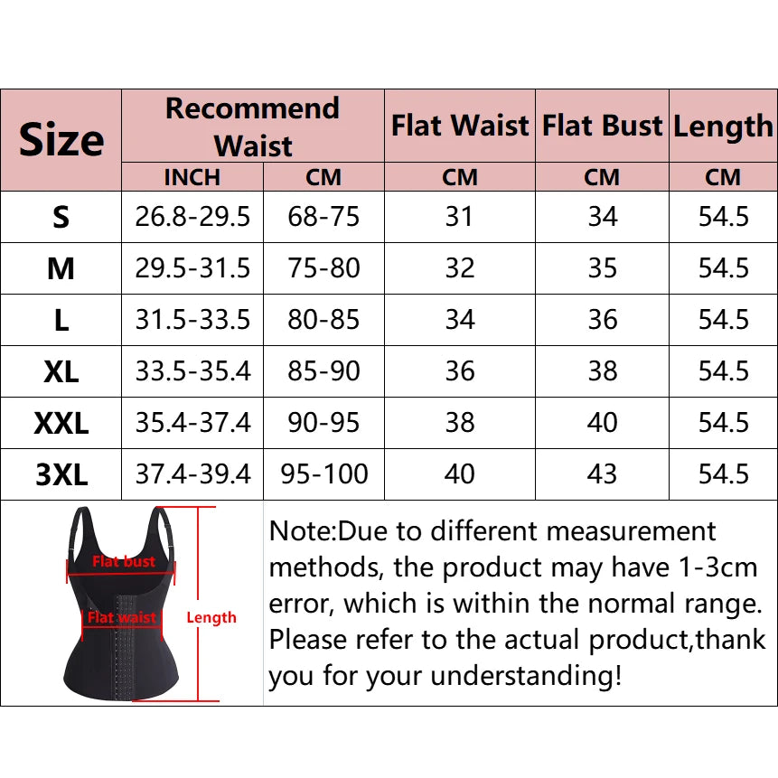 Waist Trainer Vest Slimming Corset for Weight Loss Body Shaper Sauna Suit Compression Shirt Belly Girdle Tops Shapewear Strap