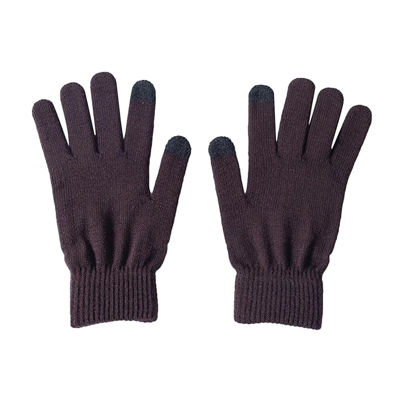 Winter Warm Knitted Gloves Mobile Phone Touchscreen Wool Knitted Gloves Winter Thick Warm Adult Gloves Mittens for Men Women