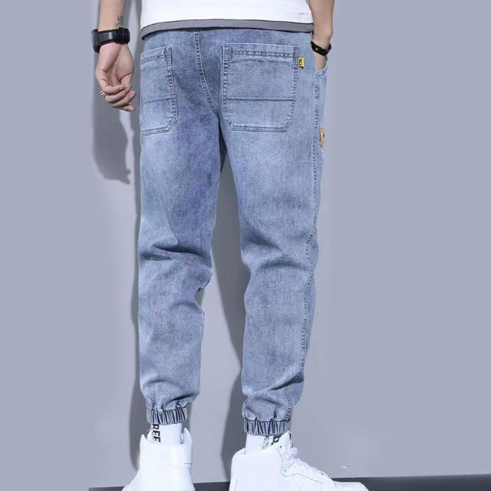 Autumn Winter Blue Cargo Jeans Men Streetwear Denim Jogger Pants Baggy Jean Trousers Male Oversize Large size 5XL