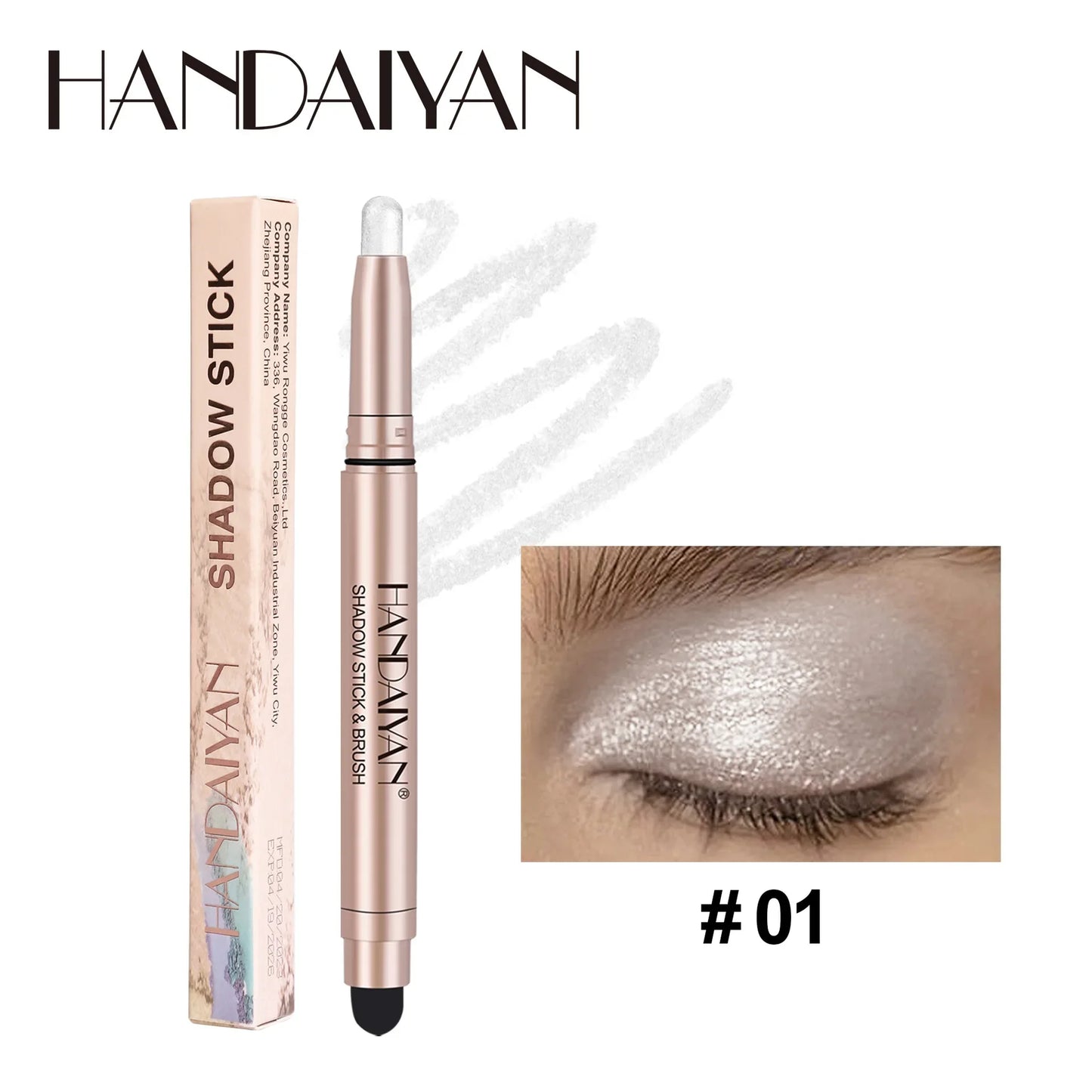 Colorful Eyeshadow Stick Pink Brown Green Black Eyeshadow Pencil High Gloss Pearlescent Shadow Sticks Waterproof Stage Makeup
