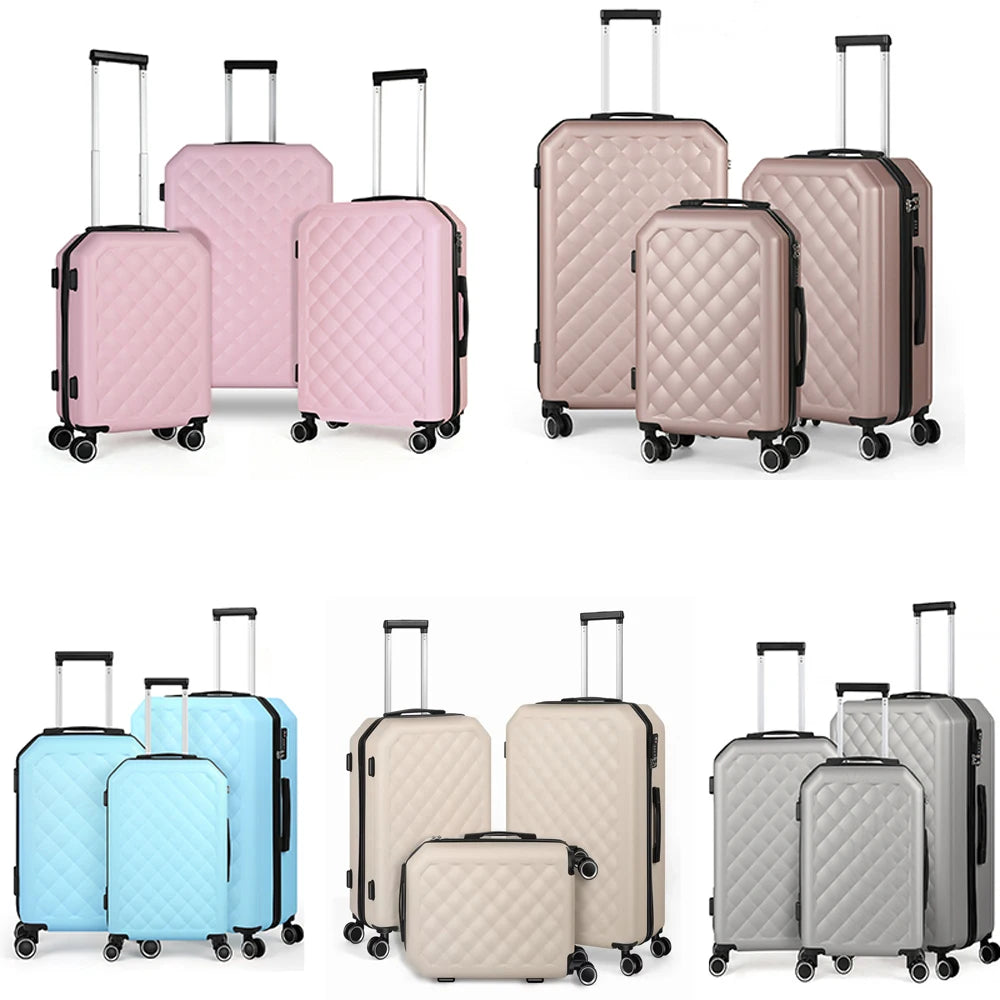 3 Pieces Luggage Set Softside Travel Suitcase with Spinner Wheels, 20+24+28in Lightweight Suitecase Set