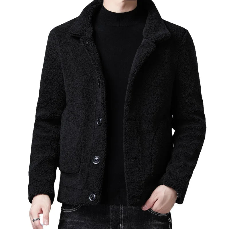 New Winter Men Fur Integrated Jackets Double Sided Casual Coats Male Fleece Warm Particle Velvet Leather Jackets and Coats 5XL