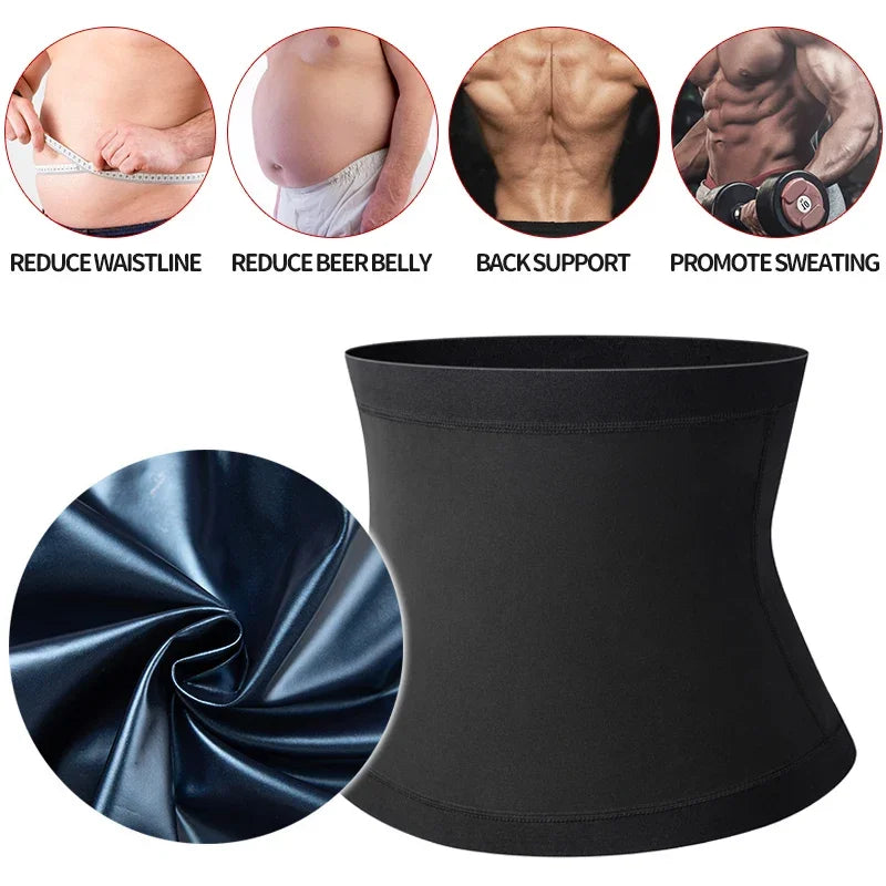 Mens Abdomen Reducer Sauna Body Shaper Fitness Sweat Trimmer Belt Waist Trainer Belly Slimming Shapewear Waist Trainer Corset We