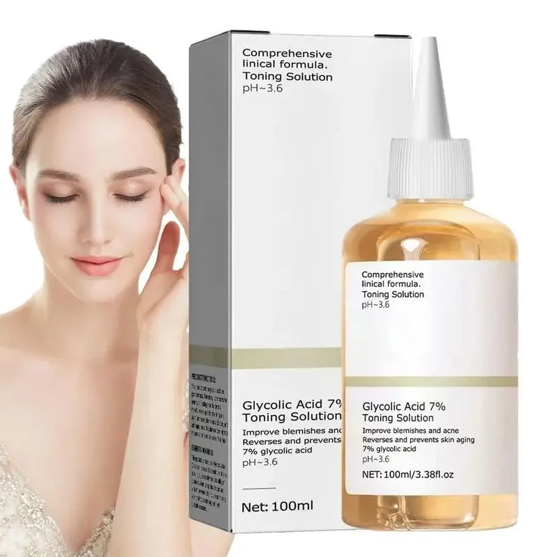 Glycolic Acid 7% Toning Solution Dispelling Acne Lighten Pore Glow Facial Skin Care Lifting Firming Wrinkles Acid Toner New 2024