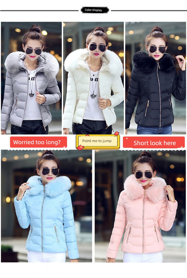 Mid Length Long Length Winter Cotton-Padded Jacket Slim-Fit Women's down Jacket