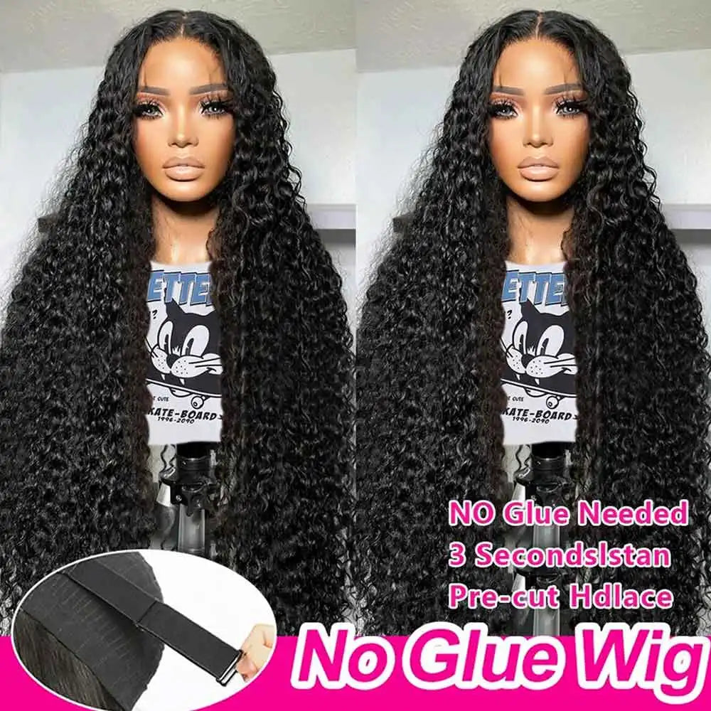 180 Water Wave HD Lace Front Wig Wear and Go Glueless Curly Lace Wigs For Women No Glue 6x4 5x5 Lace Pre Cut Wig Human Hair Wigs