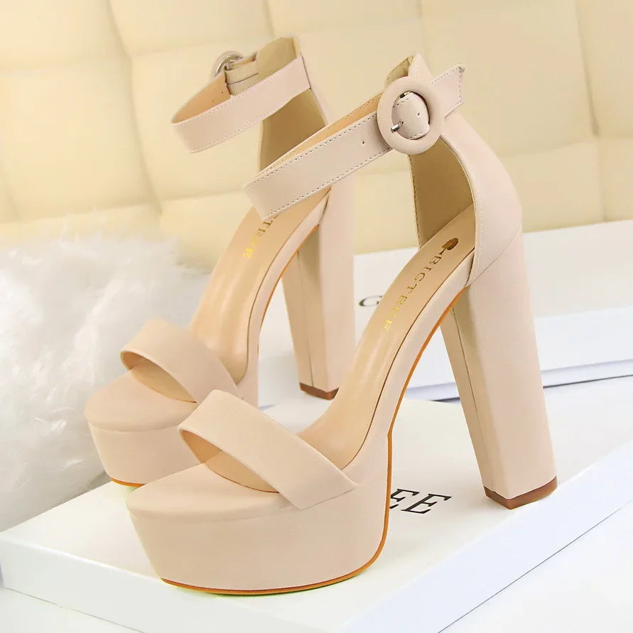 Ladies Shoes Pumps Platform High Heel Fashion Party Wedding Shoes Bridal Nightclub Sexy Summer Sandals Peep Toe Large Size 42 43