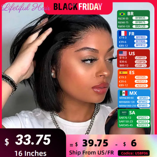 Glueless Bob Hair Wig Human Hair Ready To Wear Straight Transprent 4x4 Lace Closure Wigs For Women Glueless Wigs Human Hair