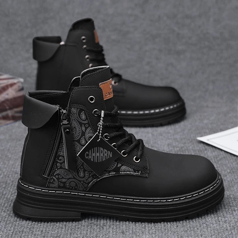 CYYTL Casual Boots Mens Shoes Winter Leather Cowboy Combat Chelsea Tactical Hiking Outdoor Designer Luxury Ankle Tennis Sneakers