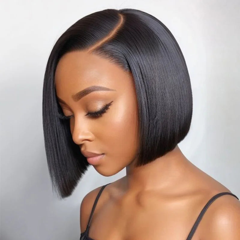 Hot Sale Short BOB Wig T Part Side Part Bob Wigs Lace Frontal Cuticle Aligned Pre Plucked Brazilian Human Hair for Black Women