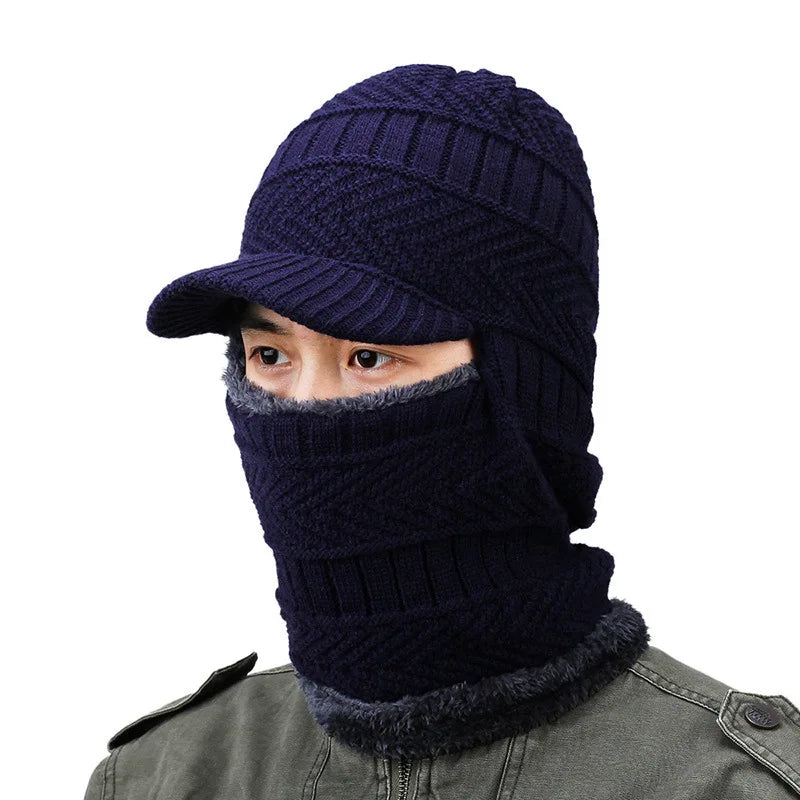 Winter Hat for Men Skullies Beanies Hats Winter Beanies for Men Women Wool Scarf Cap Balaclava Mask Bonnet Knitted Hat for Women