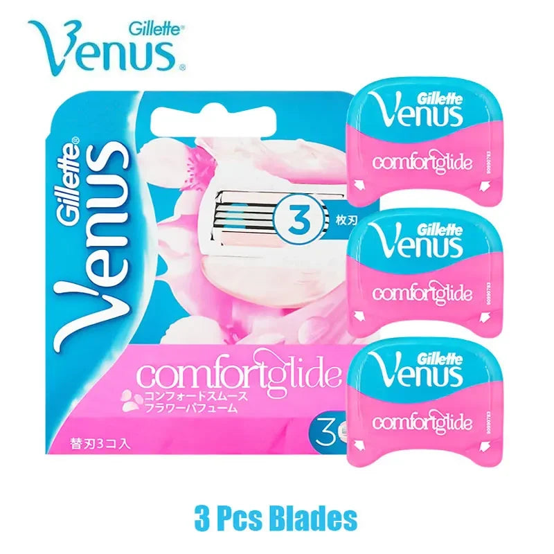 Gillette Venus Women Razor Blade with Smooth Spa Soap 3 Layer Sharp Shave Blade Lady Body Curve Replacement Blade Heads Gifts