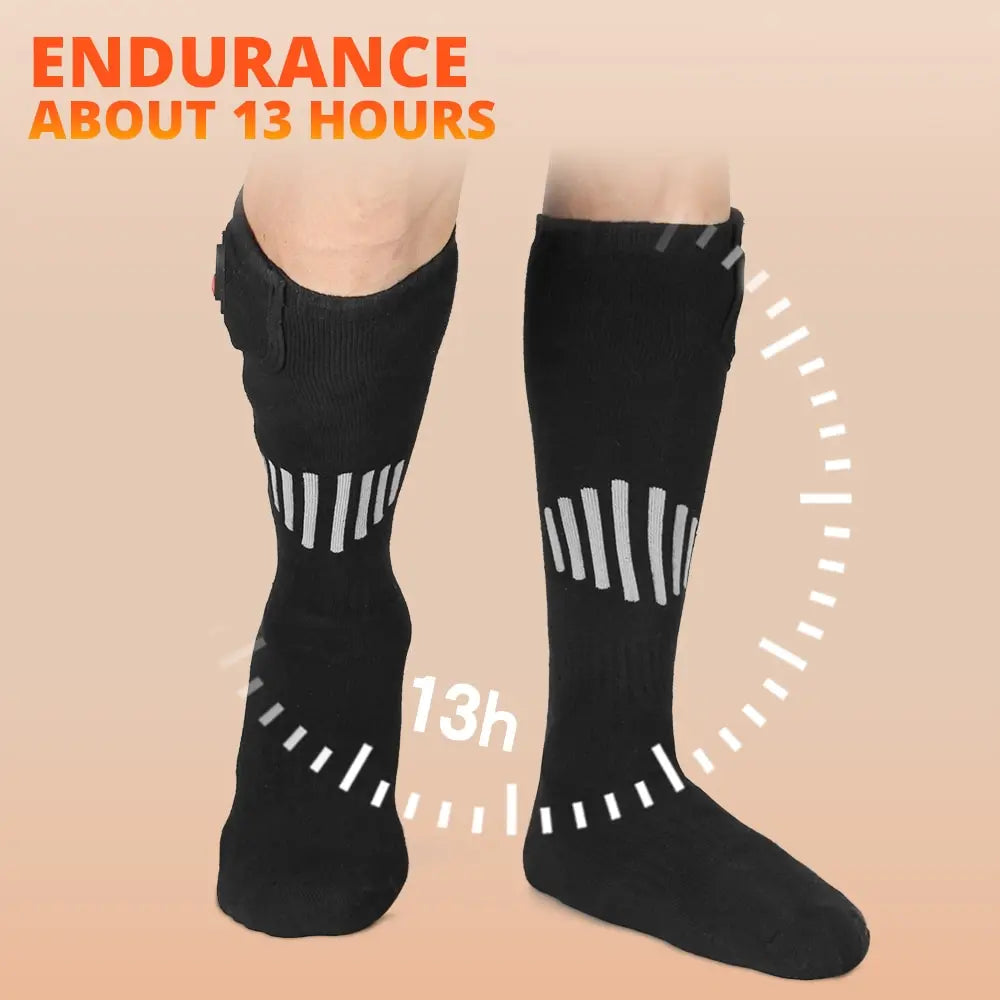 Heated Socks Man Winter Rechargeable Outdoor Sport Thermal Heated Foot Warmer Ski Sports Heated Socks Warm Snowmobile Skiing