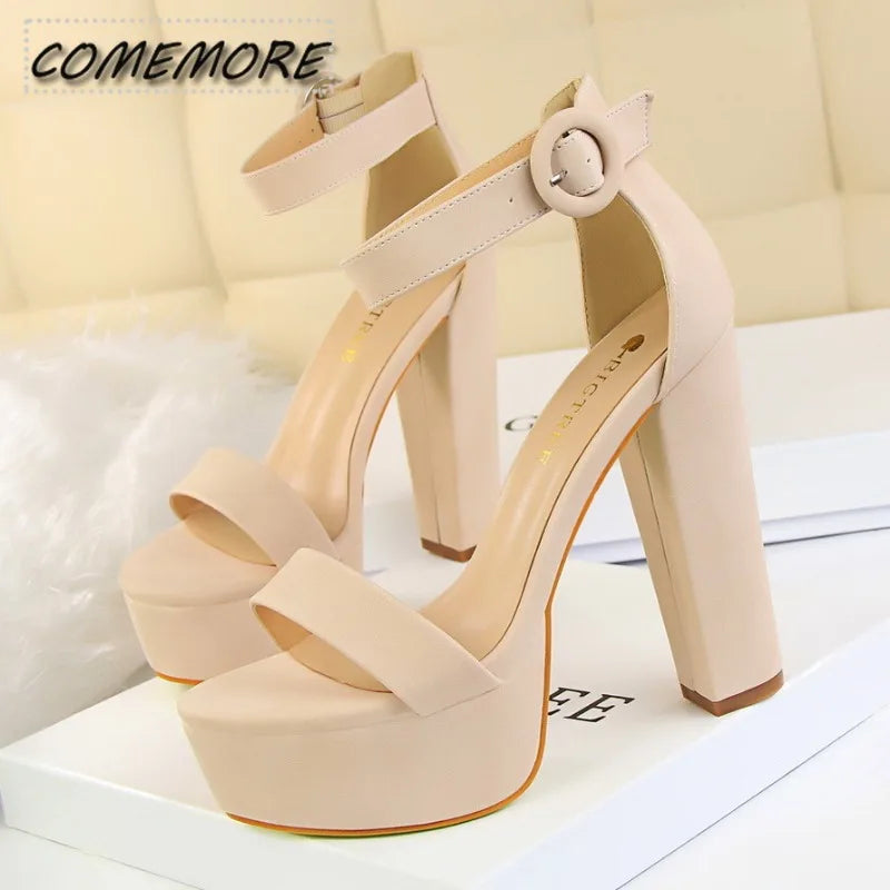 Ladies Shoes Pumps Platform High Heel Fashion Party Wedding Shoes Bridal Nightclub Sexy Summer Sandals Peep Toe Large Size 42 43