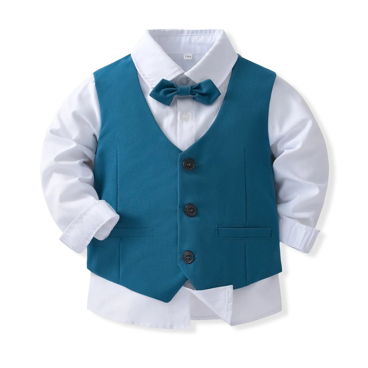 Top Quality Kids Suits Boys 1 to 5Years Paty Birthday Outfit Boys Toddler Bowtie Dress Children Blazer Blue Child Wedding Suit