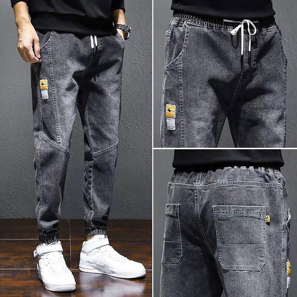 Autumn Winter Blue Cargo Jeans Men Streetwear Denim Jogger Pants Baggy Jean Trousers Male Oversize Large size 5XL