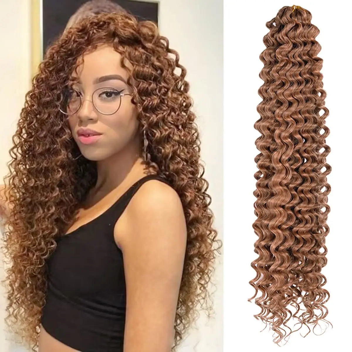 Synthetic Ocean Wave Free Tress Crochet Braiding Hair Soft Afro Curls Deep Wave Hair Extensions For Women Water Wave Hair