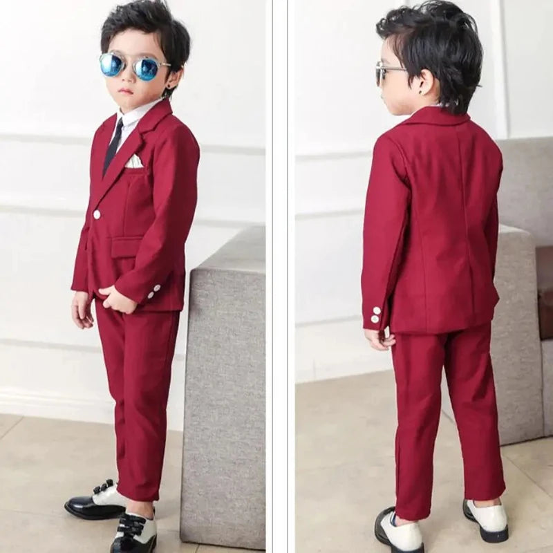 2024 Boys Suits for Weddings Blazer Pants Kids Formal Clothes Dresses Children Party Sets Classic Teeanger Boy School Uniform