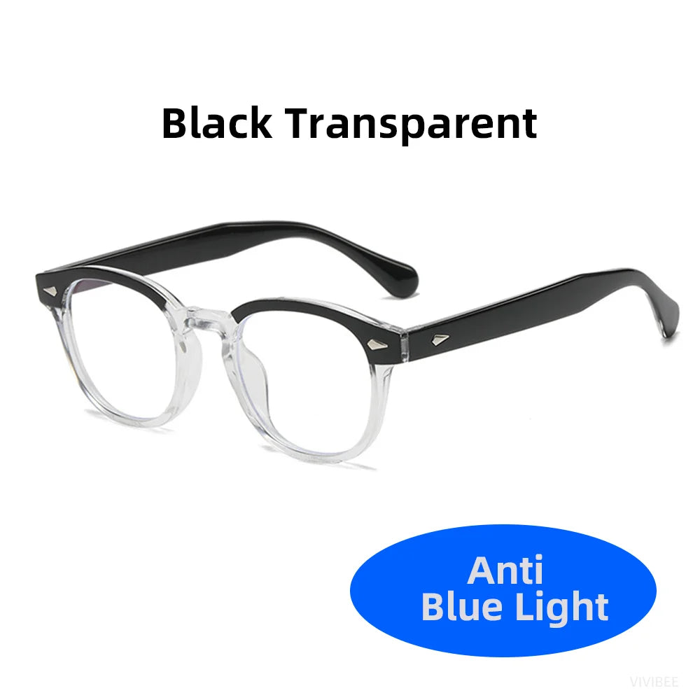 Classic Square Black Blue Light Blocking Glasses 2024 Men Vintage CLear Bluelight Lens Eyeglasses Frame Women