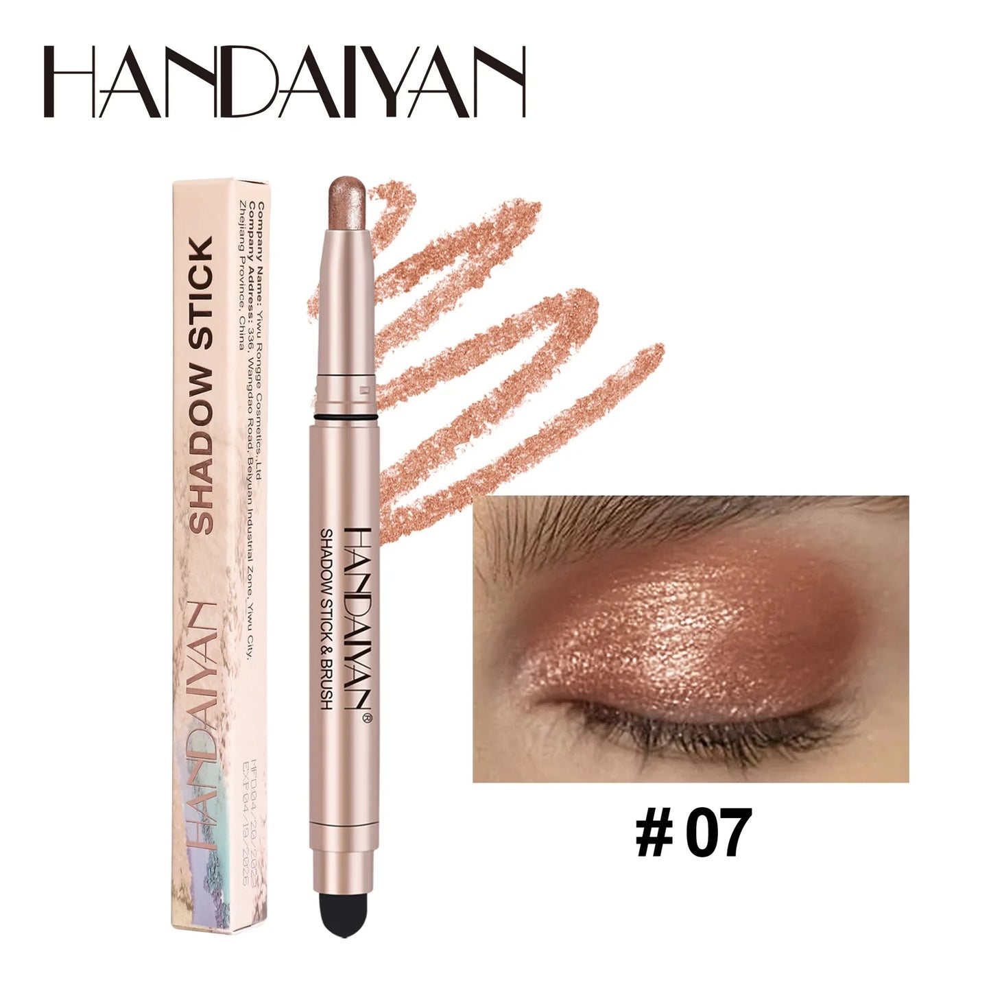 Colorful Eyeshadow Stick Pink Brown Green Black Eyeshadow Pencil High Gloss Pearlescent Shadow Sticks Waterproof Stage Makeup