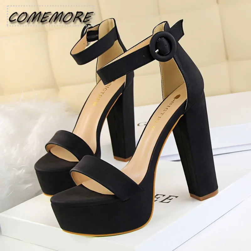 Ladies Shoes Pumps Platform High Heel Fashion Party Wedding Shoes Bridal Nightclub Sexy Summer Sandals Peep Toe Large Size 42 43